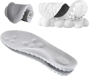 Cloud Insoles for Men Women - 4d Cloud Technology Insole - Super Soft Comfort Insoles - U-Shape Memory Foam Insoles (Gray, Men 9-10.5/Women 10.5-12)