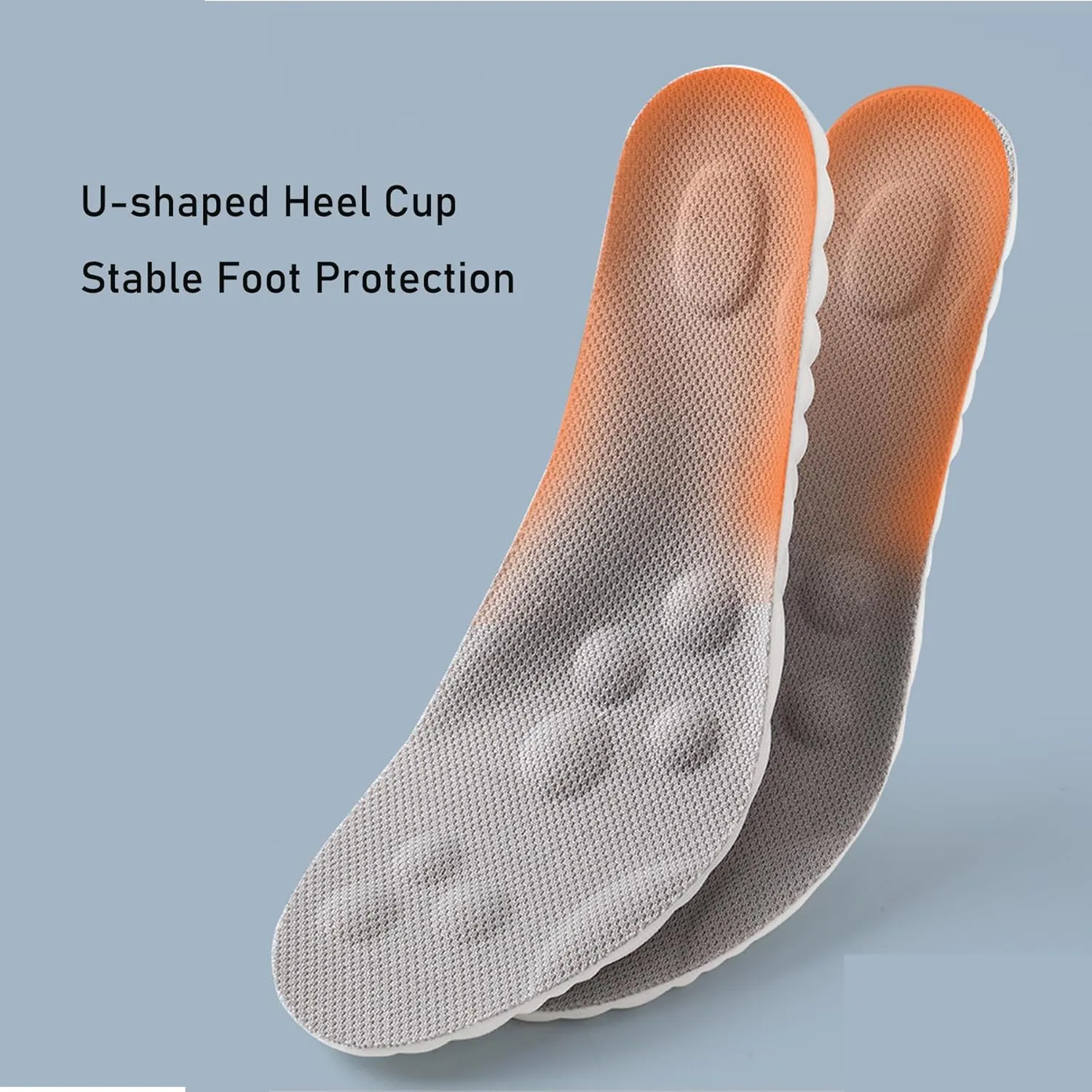 Cloud Insoles for Men Women - 4d Cloud Technology Insole - Super Soft Comfort Insoles - U-Shape Memory Foam Insoles (Gray, Men 9-10.5/Women 10.5-12)