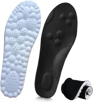 Cloud Step Insoles, 4D Cloud Technology Insole - Super Soft Comfort Insoles, Soft Foot Protection Cloud Feeling Insole, U-Shape Memory Foam Insoles (Black, Men 5-6/Women 6-7)
