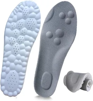 Cloud Step Insoles, 4D Cloud Technology Insole - Super Soft Comfort Insoles, Soft Foot Protection Cloud Feeling Insole, U-Shape Memory Foam Insoles (Gray, Men 9-10.5/Women 10.5-12)