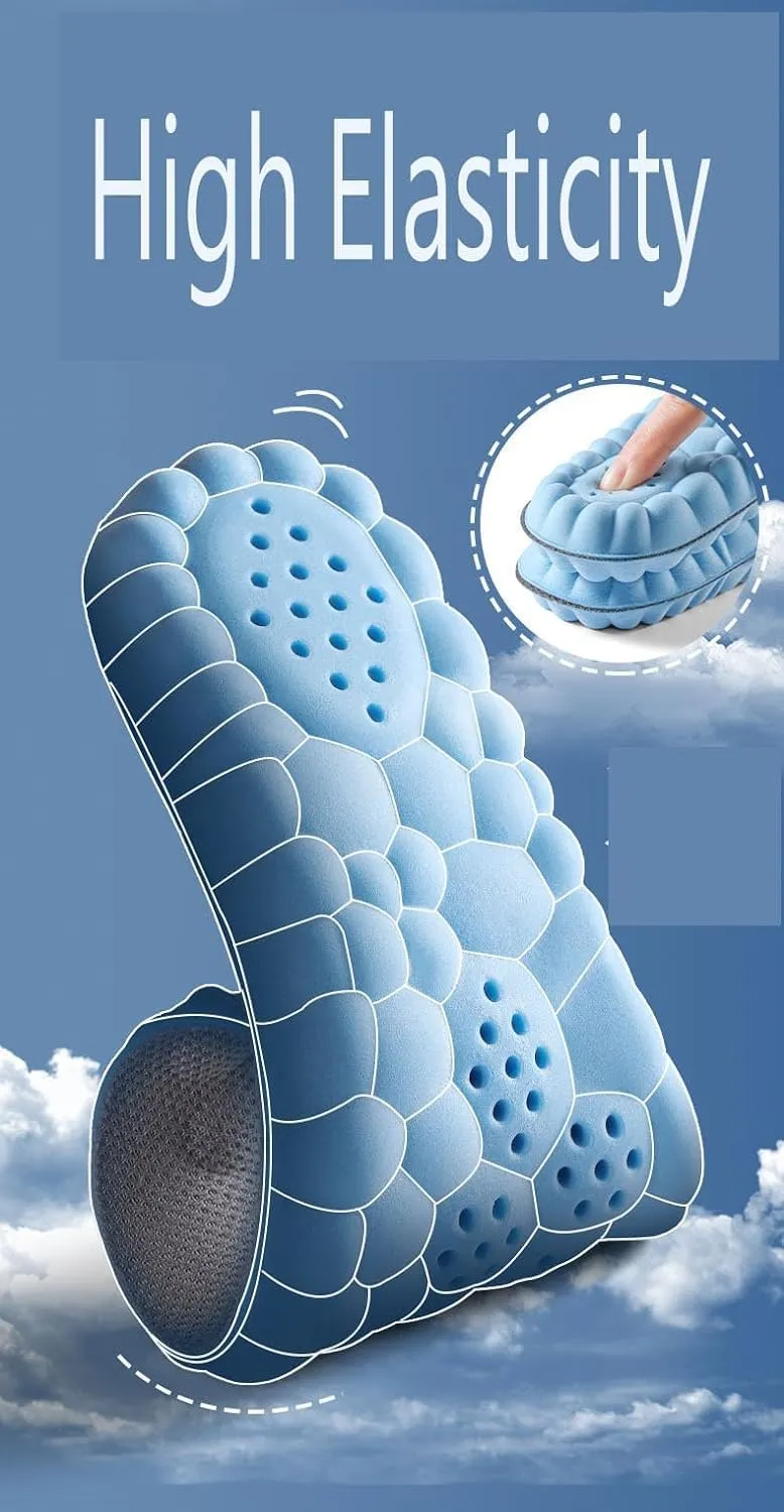 Cloud Step Insoles, 4D Cloud Technology Insole - Super Soft Comfort Insoles, Soft Foot Protection Cloud Feeling Insole, U-Shape Memory Foam Insoles (Gray, Men 9-10.5/Women 10.5-12)