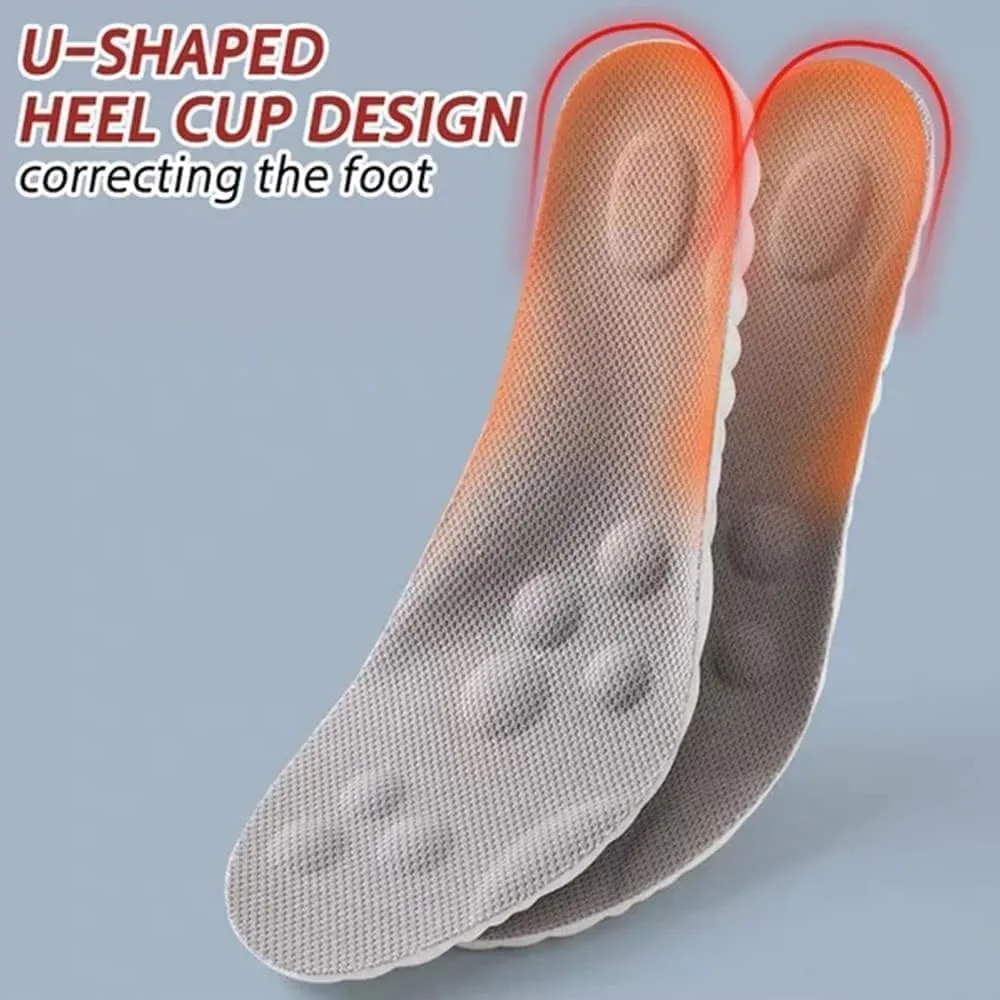 Cloud Step Insoles, 4D Cloud Technology Insole - Super Soft Comfort Insoles, Soft Foot Protection Cloud Feeling Insole, U-Shape Memory Foam Insoles (Gray, Men 9-10.5/Women 10.5-12)