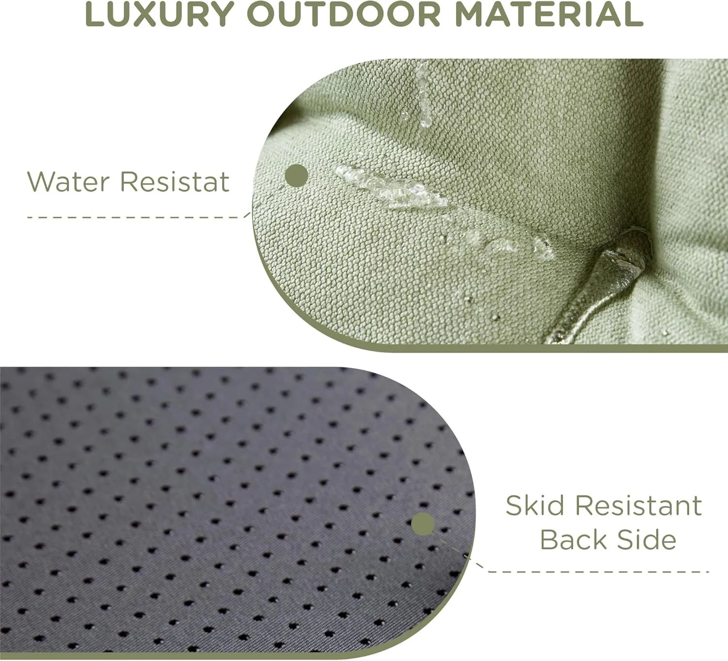 Codi Outdoor Rocking Chair Cushions, Water Resistant Rocker Chairs Replacement Cushion Set for Patio Porch Garden, Sage 1PK
