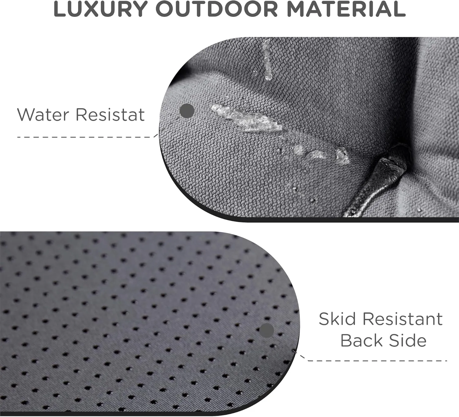 Codi Rocking Chair Cushions Indoor, Extra Large Water Resistant Glider Rocker Replacement Cushion Set for Patio Porch Garden, Grey 1PK