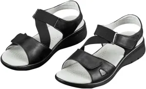 Collections Etc Adjustable Stretch Strap Sandals with Cushioned Insoles
