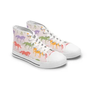 Colorful Horses Women's High Top Sneakers