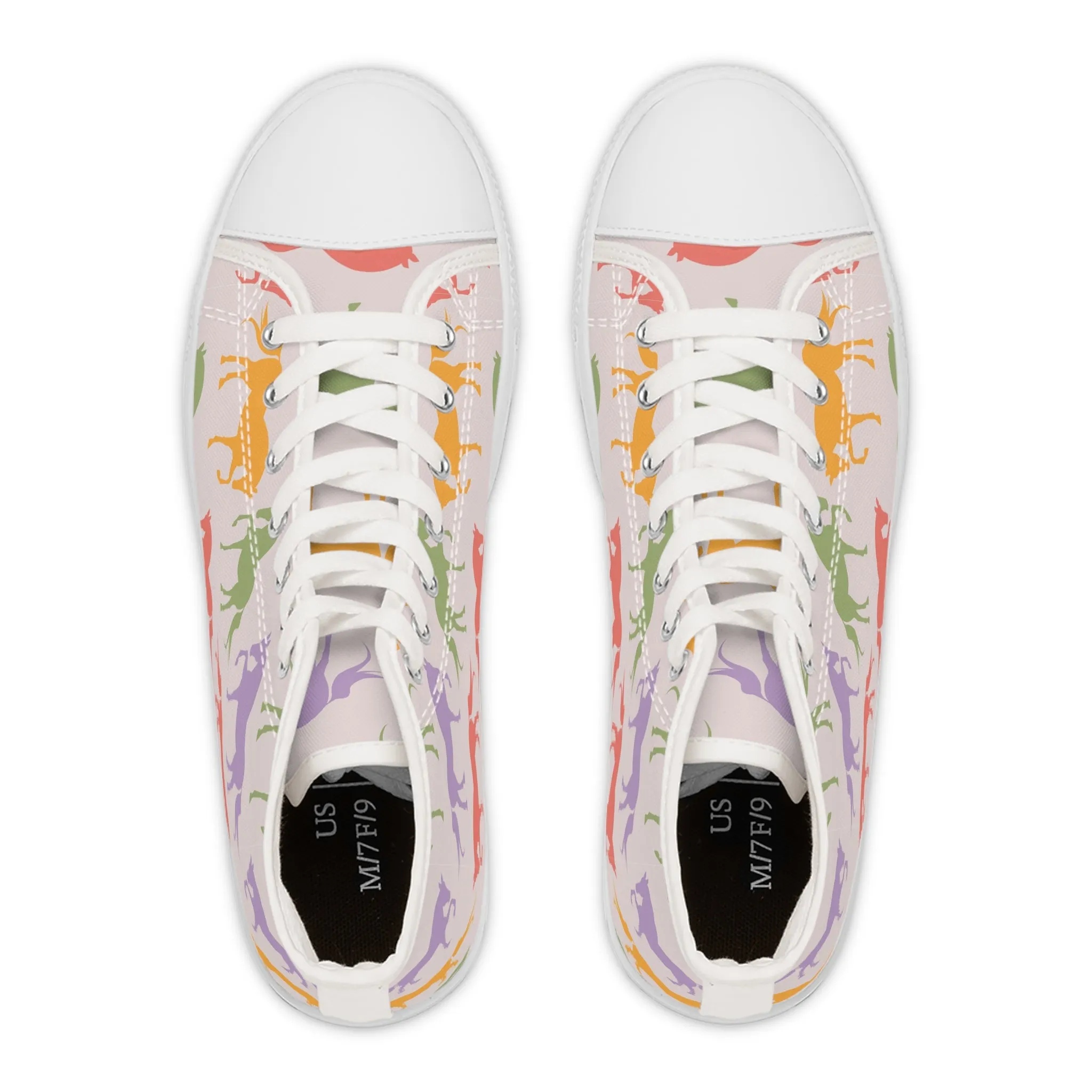 Colorful Horses Women's High Top Sneakers