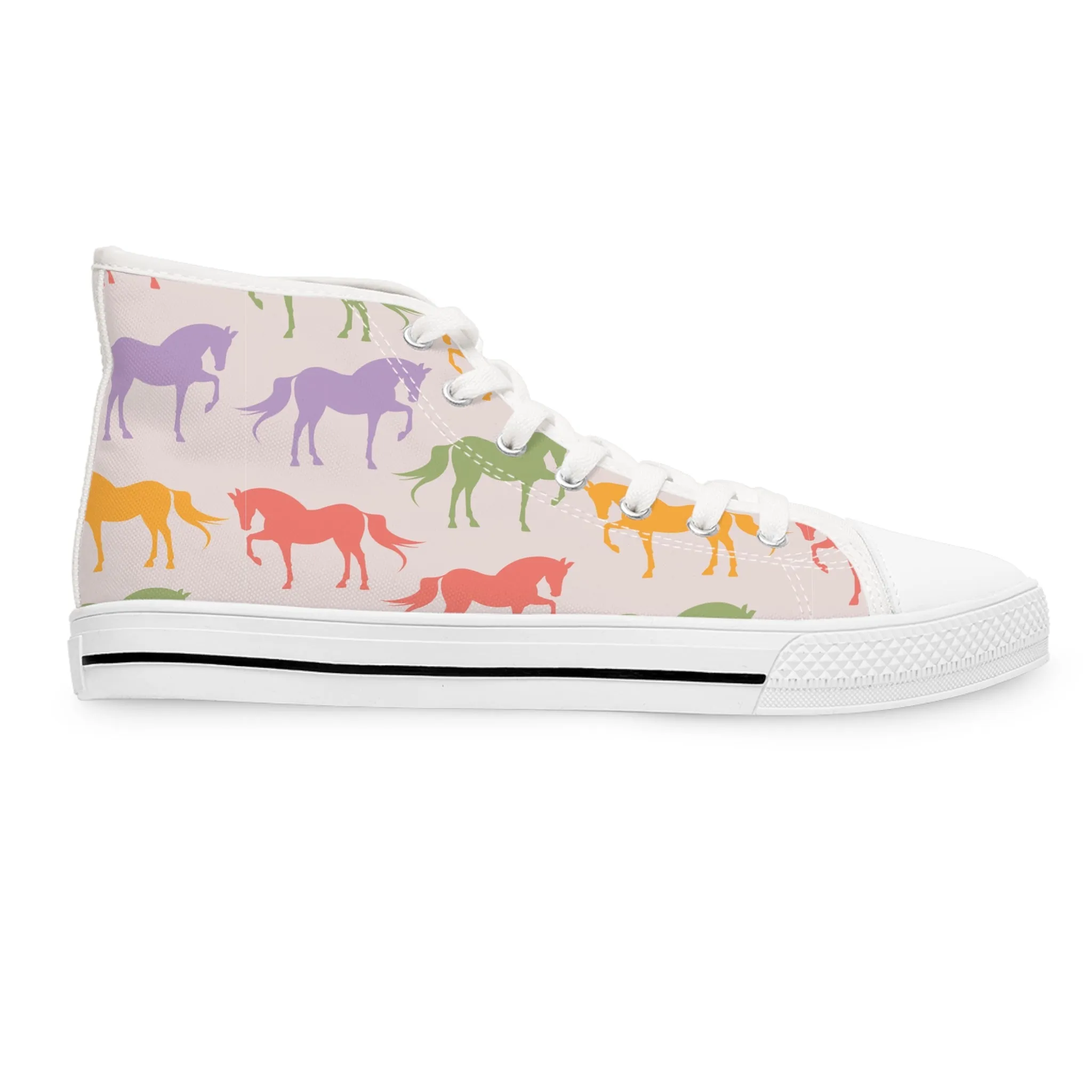 Colorful Horses Women's High Top Sneakers