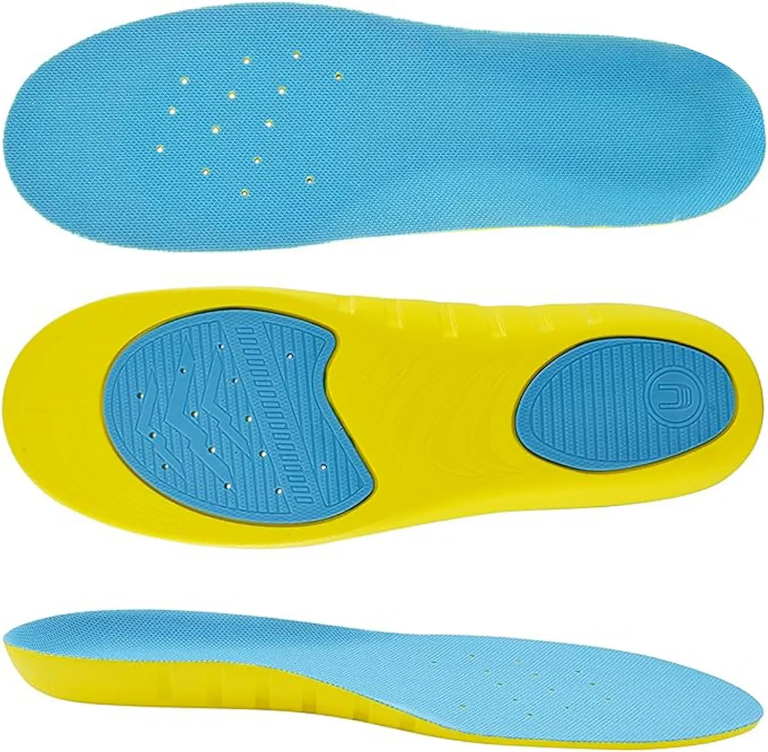 Comfortable Thick Sports insolesfor Men and Women,Soft Breathble CushioningShock-Absorbing Gel Pads Insoles for Walking,Running Hiking and Jogging (L(Men 9.5-14/Women 10.5-14.5))