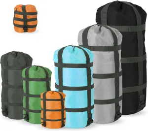 Compression Sacks Ultralight Sleeping Bag Stuff Sack Nylon Compression Stuff Sacks Water Resistant Compression Bag for Backpacking Camping Space Saving Hiking Gear Outdoor