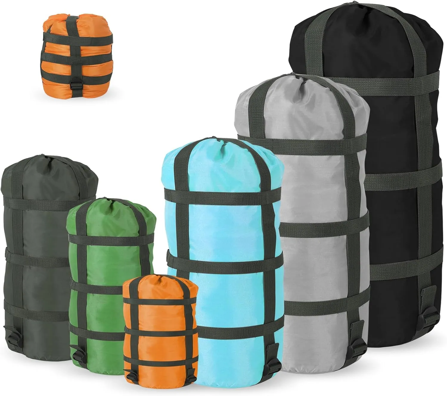 Compression Sacks Ultralight Sleeping Bag Stuff Sack Nylon Compression Stuff Sacks Water Resistant Compression Bag for Backpacking Camping Space Saving Hiking Gear Outdoor