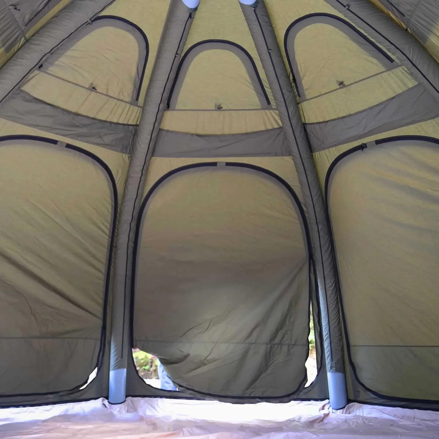 Coody | Rbm Outdoors Koala/Hub/Octopus Inflatable Tents for Camping with Stove Jack, 2/8/10 Person Luxury Canvas Blow Up Tent, 2 Room, Easy Setup Casa de Campaña, Large Inflatable House with Pump
