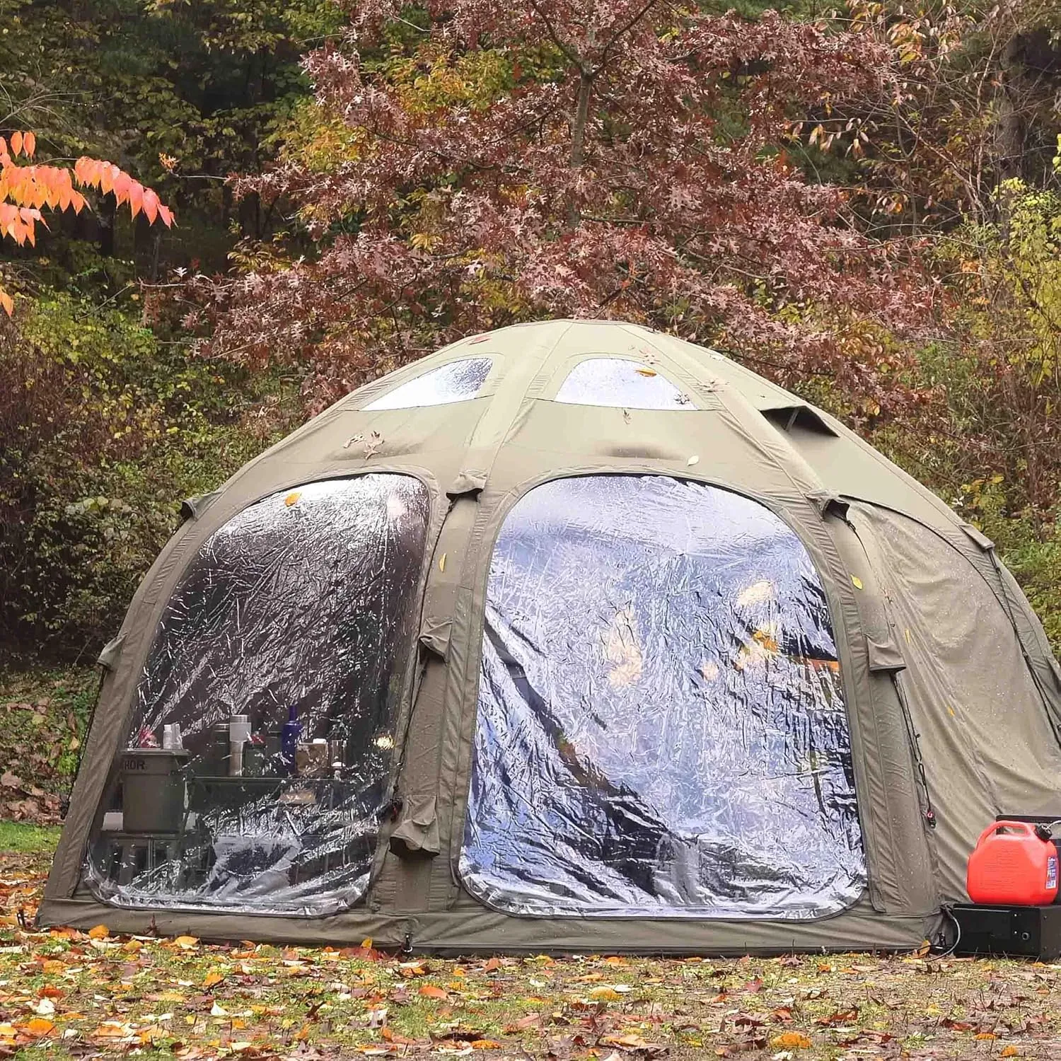 Coody | Rbm Outdoors Koala/Hub/Octopus Inflatable Tents for Camping with Stove Jack, 2/8/10 Person Luxury Canvas Blow Up Tent, 2 Room, Easy Setup Casa de Campaña, Large Inflatable House with Pump
