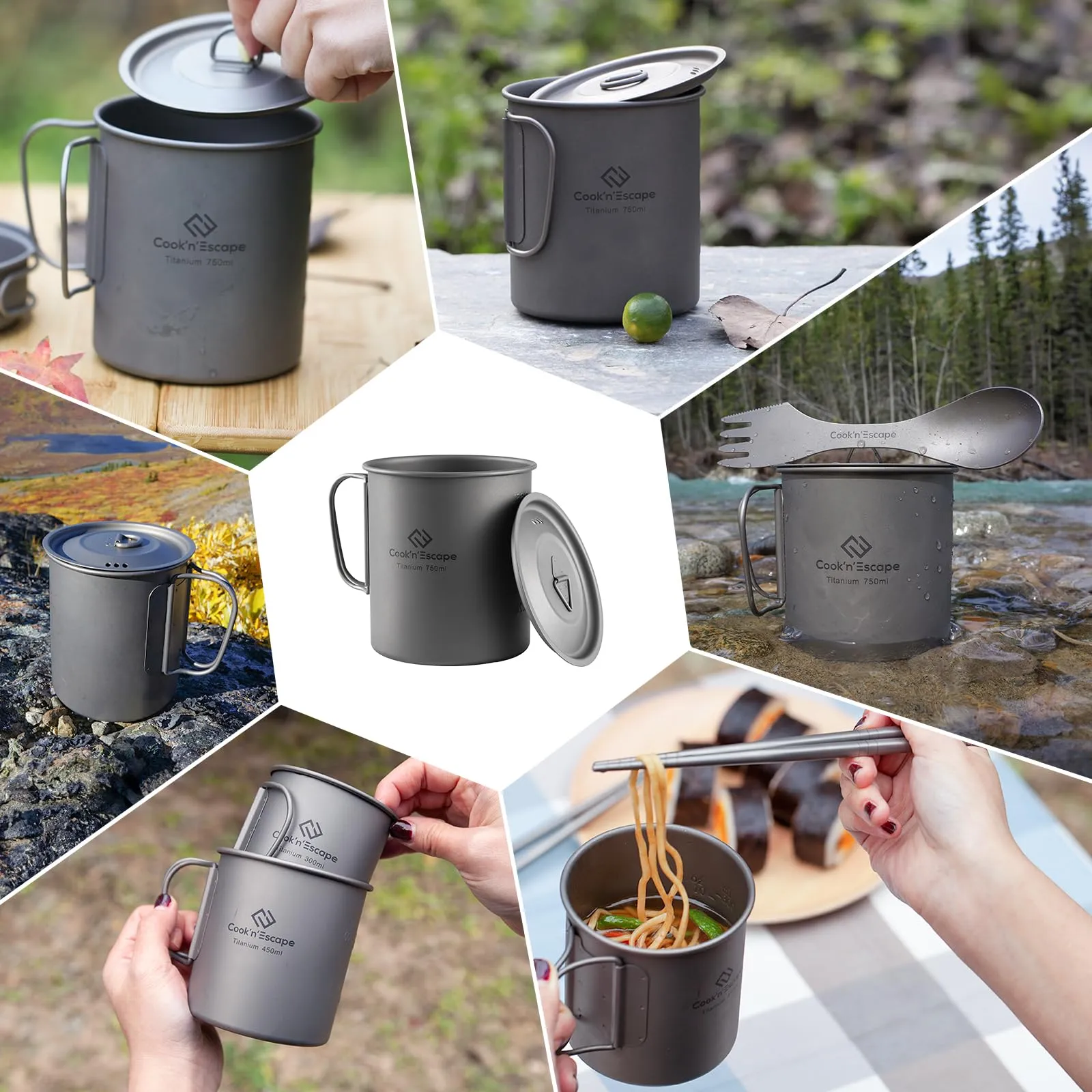 Cook'n'Escape 450ML & 750ML Titanium Cup