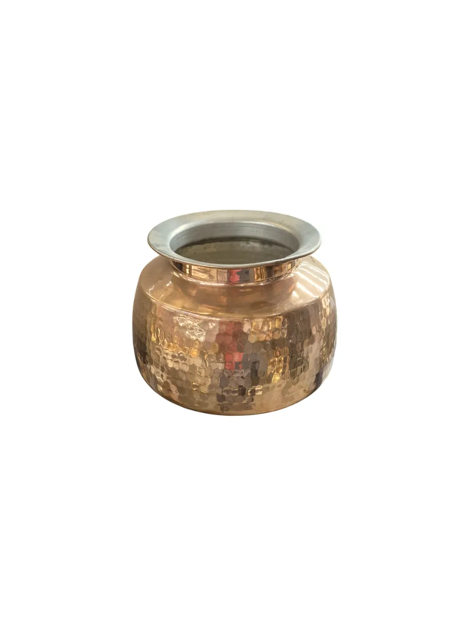 Copper Degh Handi for Cooking & Serving, Hammered Finish, 7", 3 Liter's, Tin Lined