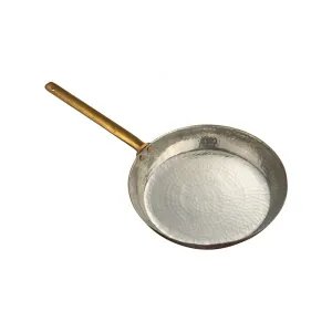Copper Hammered Fry Pan, Comes with Tin Coating, Brass Handle, 10" Round