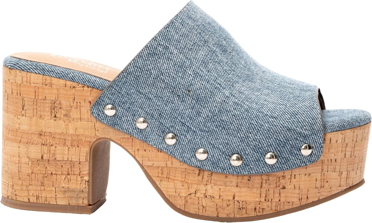 Corkys Footwear Hey Girl Womens Bada Bing Chunky Heels - Featuring a 3.75-inch Chunky Heel and 1.5-Inch Platform, A wide Strap, Stud-Lined Upper, and Cushioned Insoles