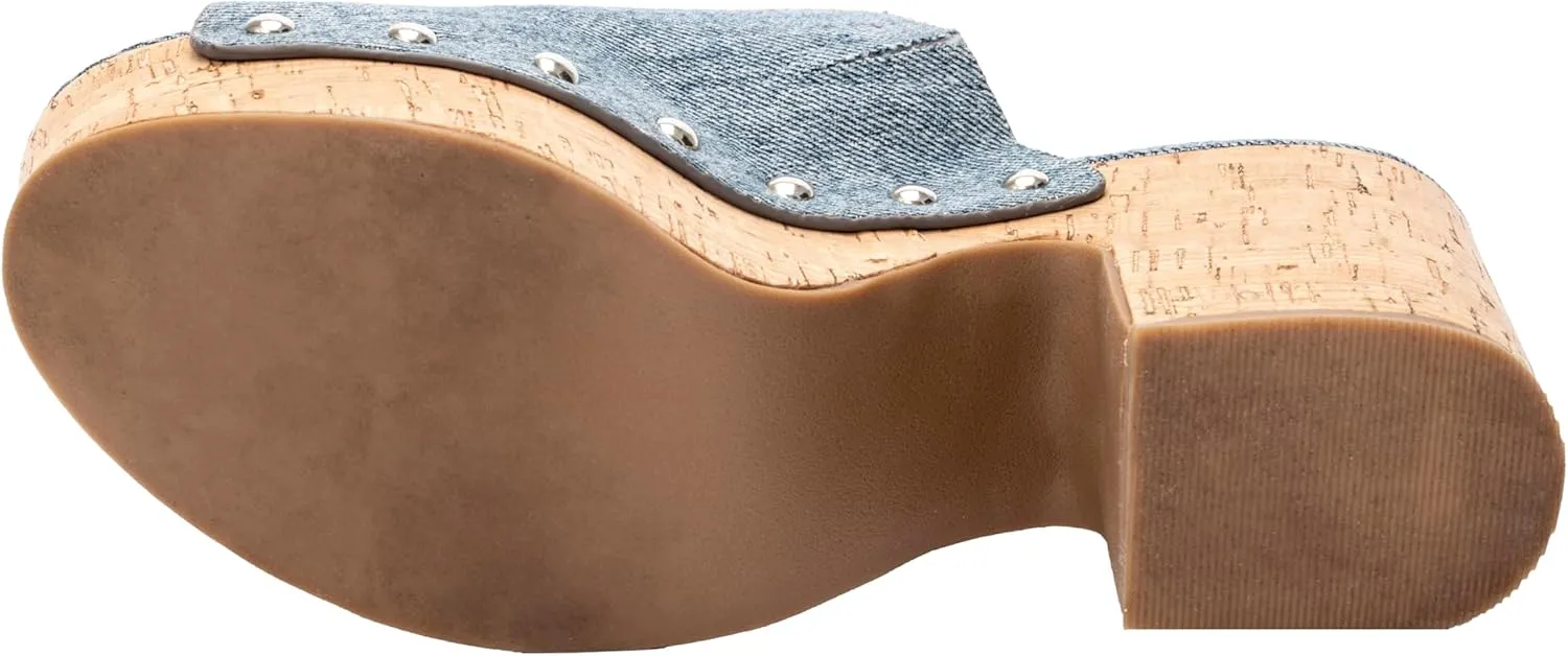Corkys Footwear Hey Girl Womens Bada Bing Chunky Heels - Featuring a 3.75-inch Chunky Heel and 1.5-Inch Platform, A wide Strap, Stud-Lined Upper, and Cushioned Insoles