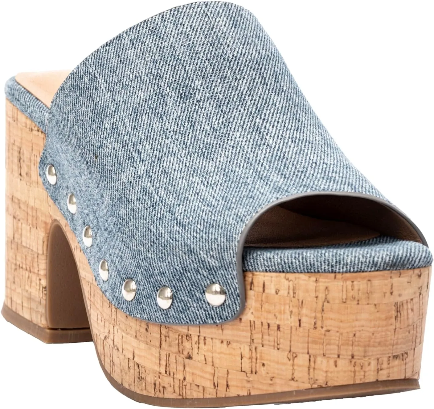 Corkys Footwear Hey Girl Womens Bada Bing Chunky Heels - Featuring a 3.75-inch Chunky Heel and 1.5-Inch Platform, A wide Strap, Stud-Lined Upper, and Cushioned Insoles