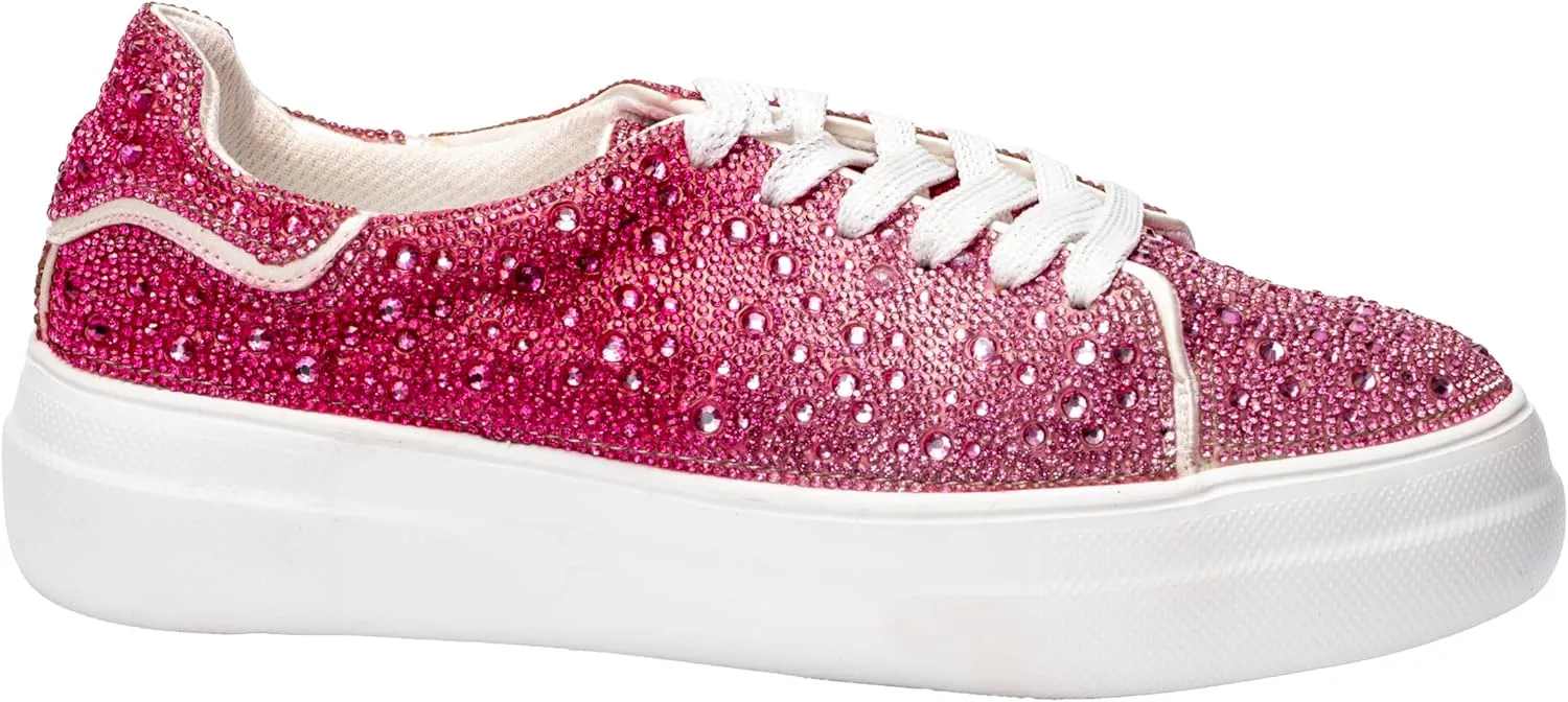 Corkys Footwear Hey Girl Women's Bedazzle Blue Ombre Fashion Sneake