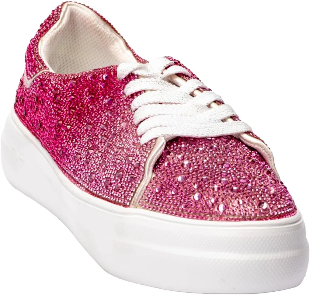 Corkys Footwear Hey Girl Women's Bedazzle Blue Ombre Fashion Sneake