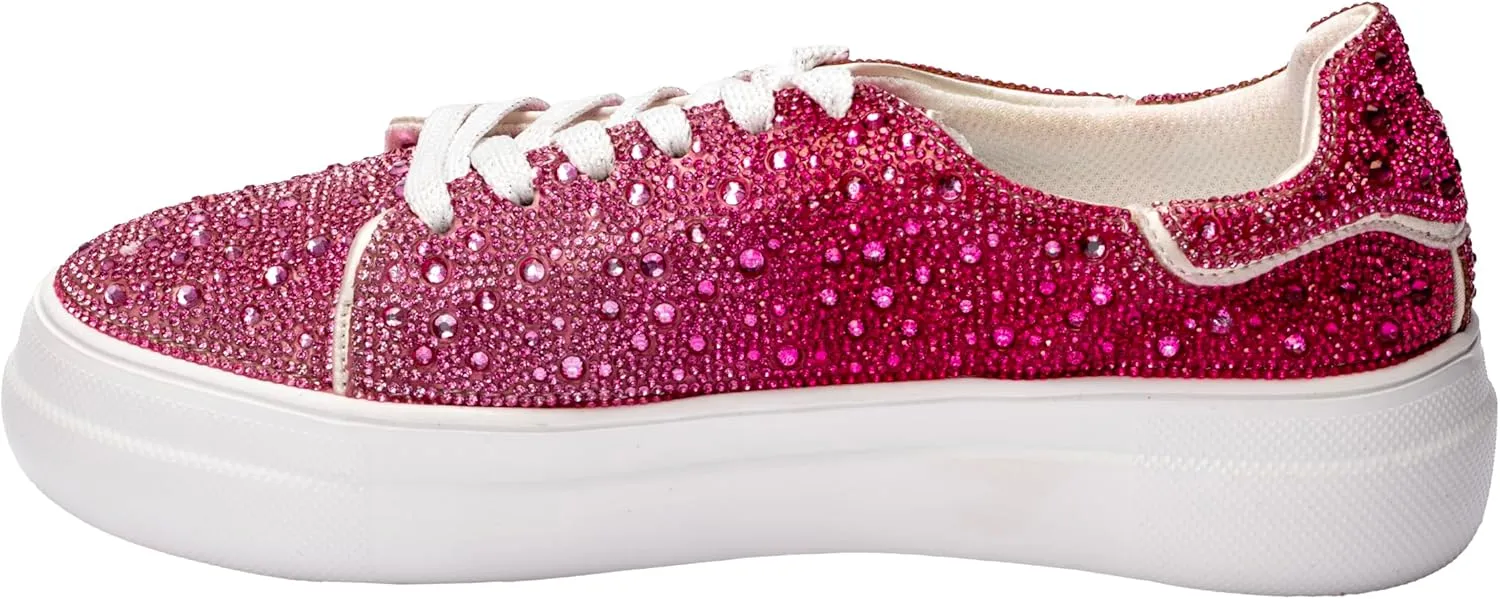 Corkys Footwear Hey Girl Women's Bedazzle Blue Ombre Fashion Sneake