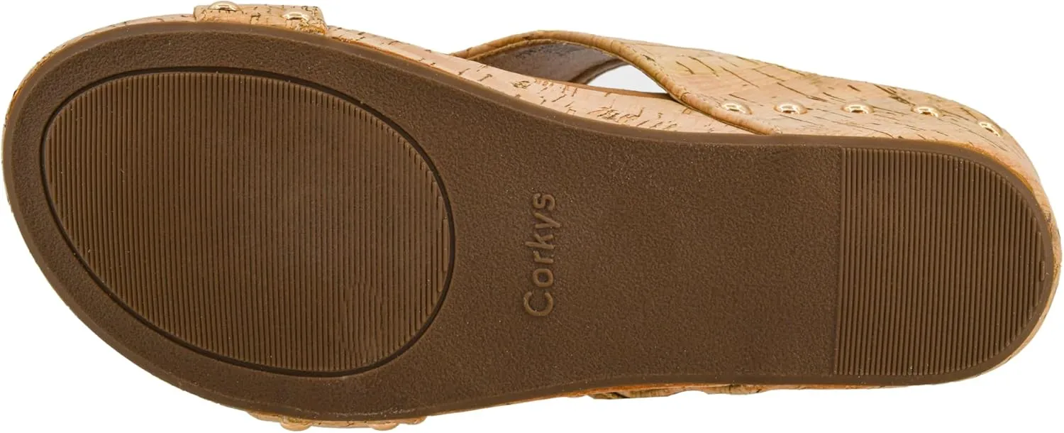 Corkys Footwear Top Secret 2 inch Wedge, Featuring A Slip-on Design, Signature EVA Cushioned Insoles For All Day Wear, Studs Along The Outsole, And An Adjustable Buckle