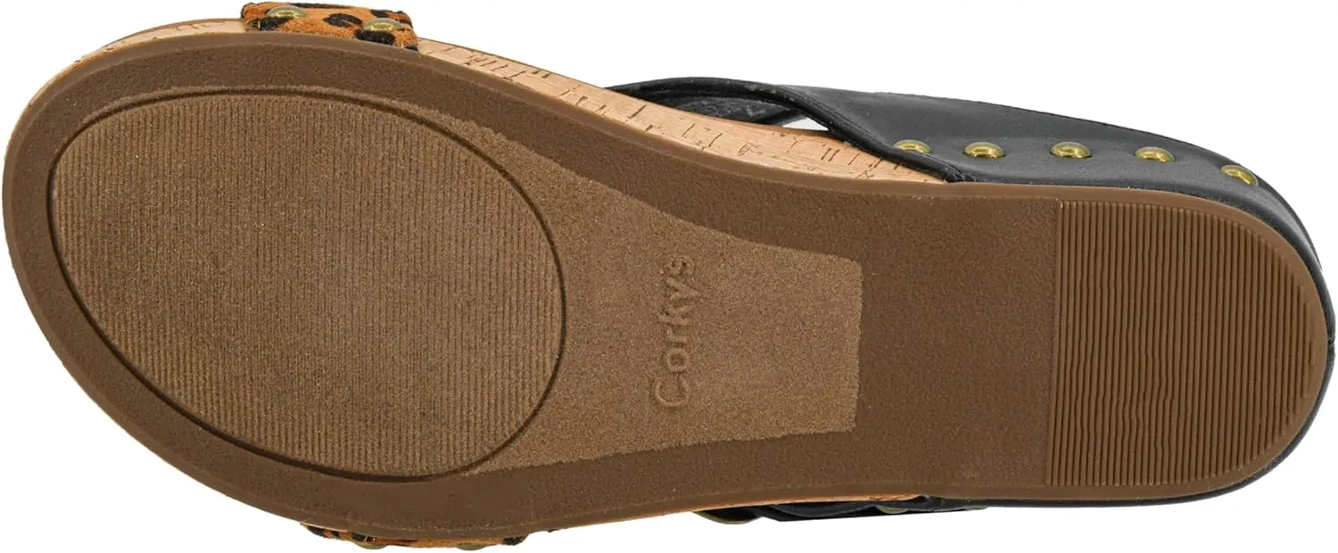 Corkys Footwear Top Secret 2 inch Wedge, Featuring A Slip-on Design, Signature EVA Cushioned Insoles For All Day Wear, Studs Along The Outsole, And An Adjustable Buckle
