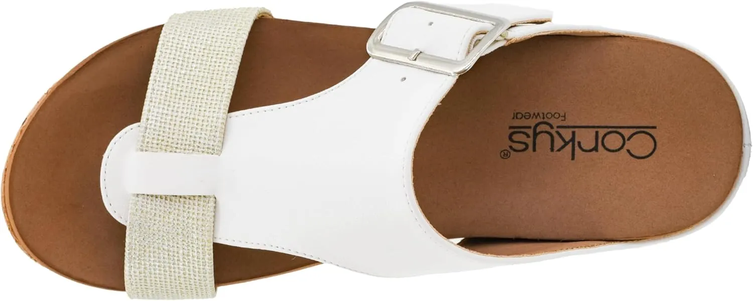 Corkys Footwear Top Secret 2 inch Wedge, Featuring A Slip-on Design, Signature EVA Cushioned Insoles For All Day Wear, Studs Along The Outsole, And An Adjustable Buckle