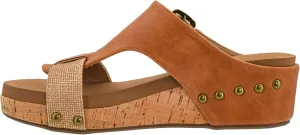 Corkys Footwear Top Secret 2 inch Wedge, Featuring A Slip-on Design, Signature EVA Cushioned Insoles For All Day Wear, Studs Along The Outsole, And An Adjustable Buckle