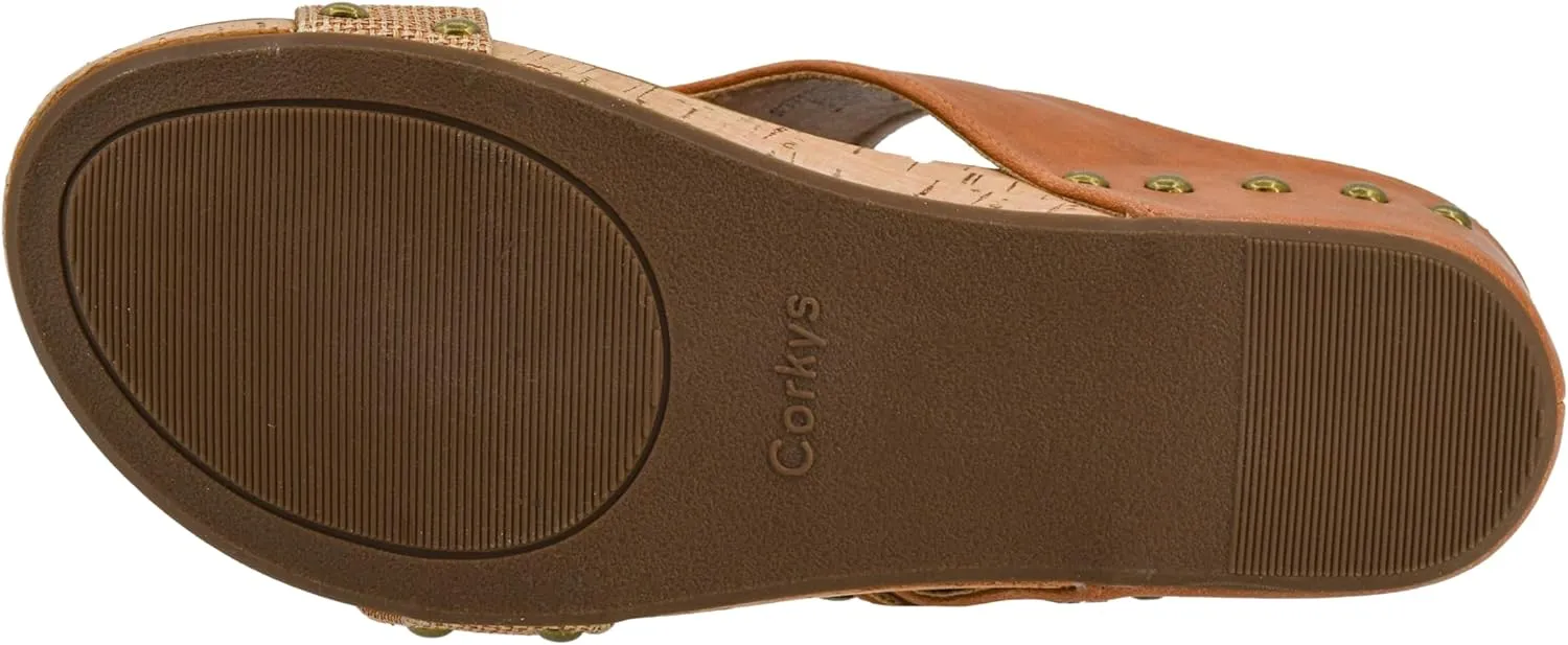 Corkys Footwear Top Secret 2 inch Wedge, Featuring A Slip-on Design, Signature EVA Cushioned Insoles For All Day Wear, Studs Along The Outsole, And An Adjustable Buckle