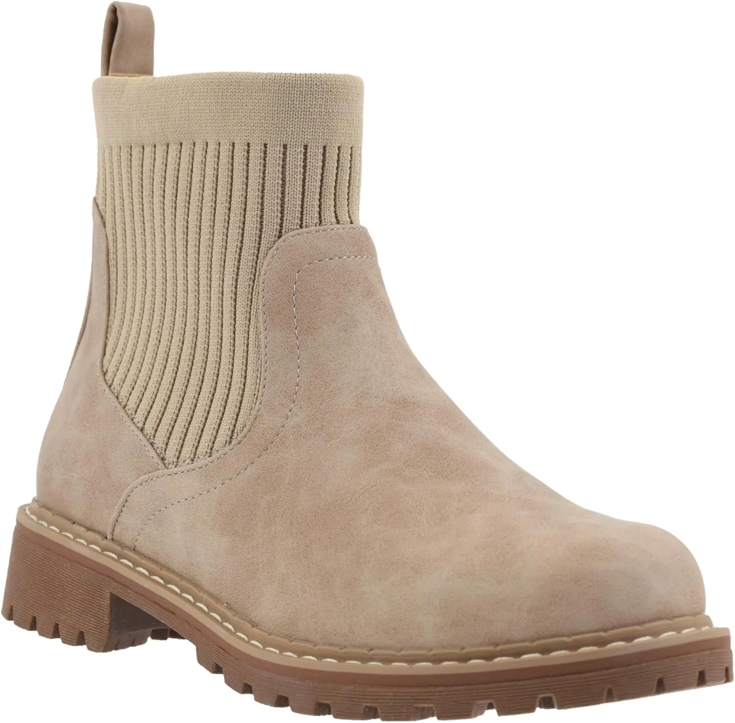 Corkys Footwear Womens Cabin Fever Bootie - Featuring a Sock Top Upper, A Lug Outsole with a 1-Inch Heel, Comfortable and Cushioned Insoles For All-Day Wear
