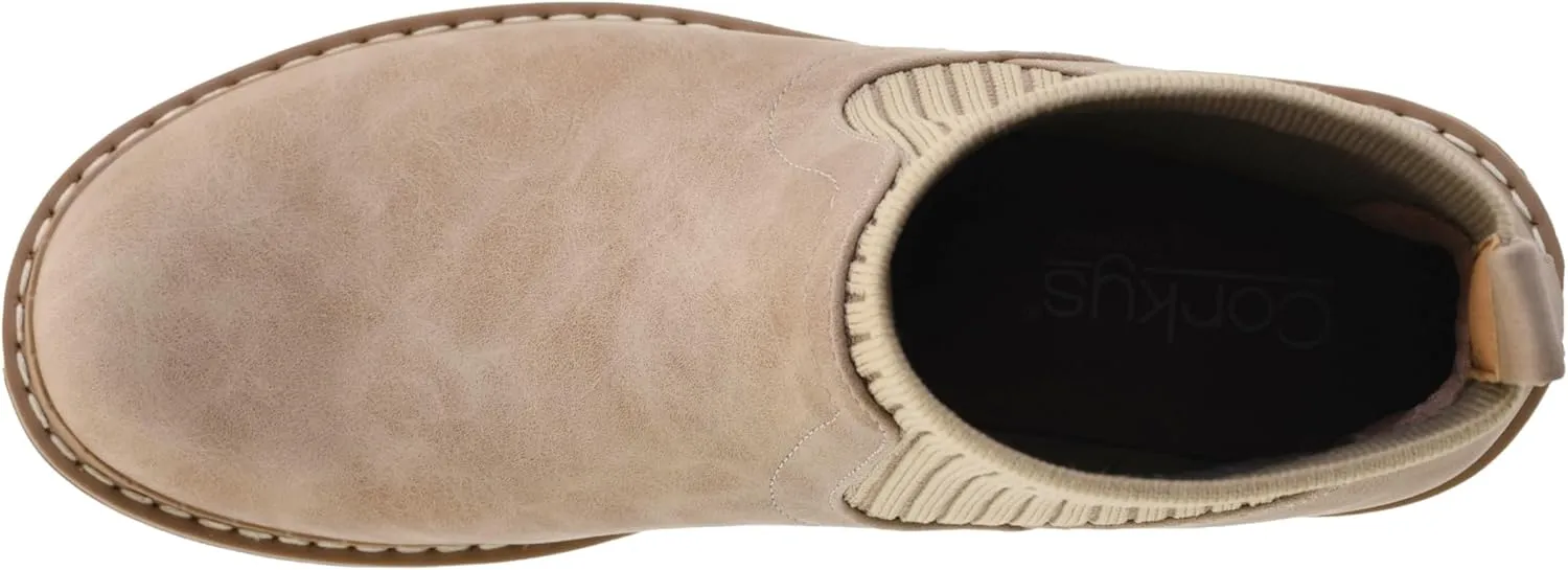 Corkys Footwear Womens Cabin Fever Bootie - Featuring a Sock Top Upper, A Lug Outsole with a 1-Inch Heel, Comfortable and Cushioned Insoles For All-Day Wear