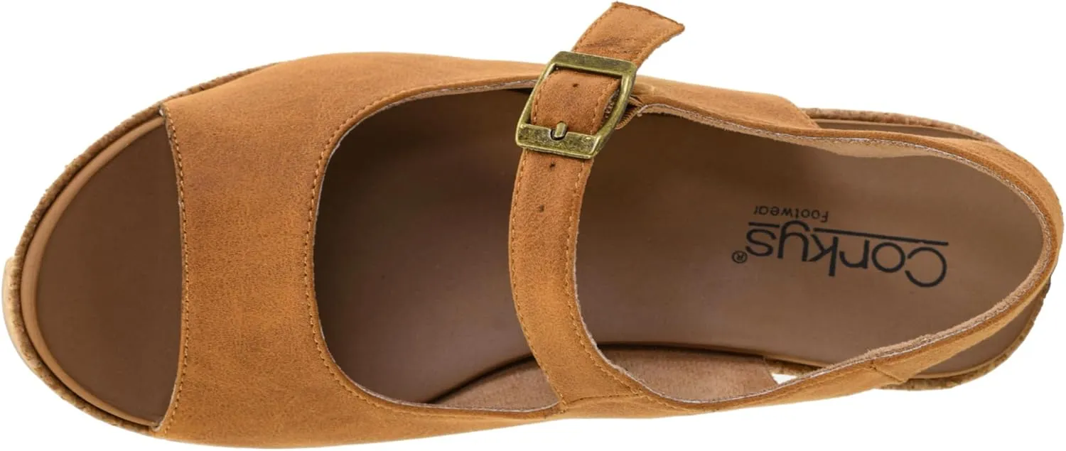 Corkys Footwear Women's Miss Behavin 3.25 Inch Chunky Block Heel with Cushioned EVA Insoles and a functional Buckle Closure