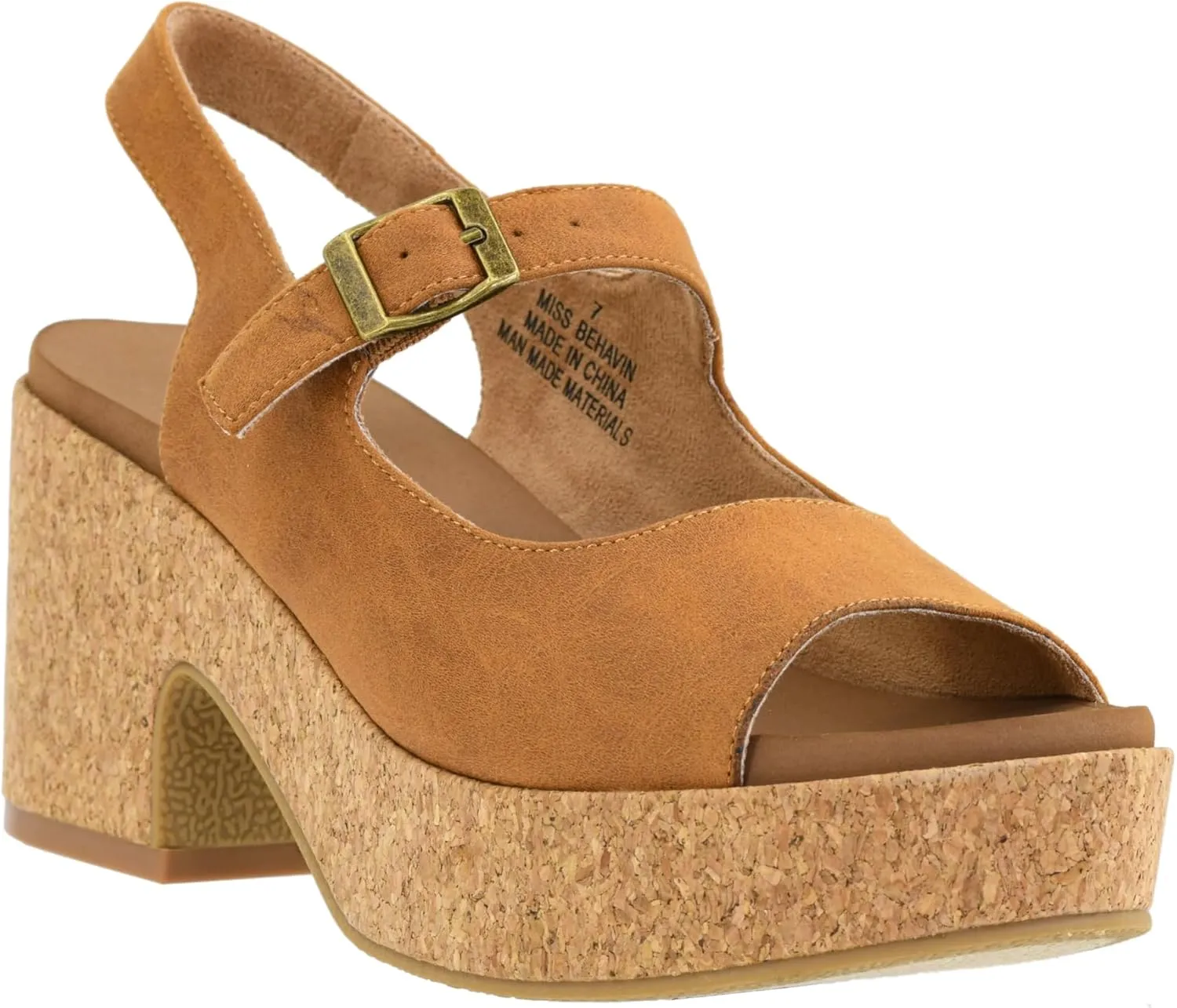 Corkys Footwear Women's Miss Behavin 3.25 Inch Chunky Block Heel with Cushioned EVA Insoles and a functional Buckle Closure