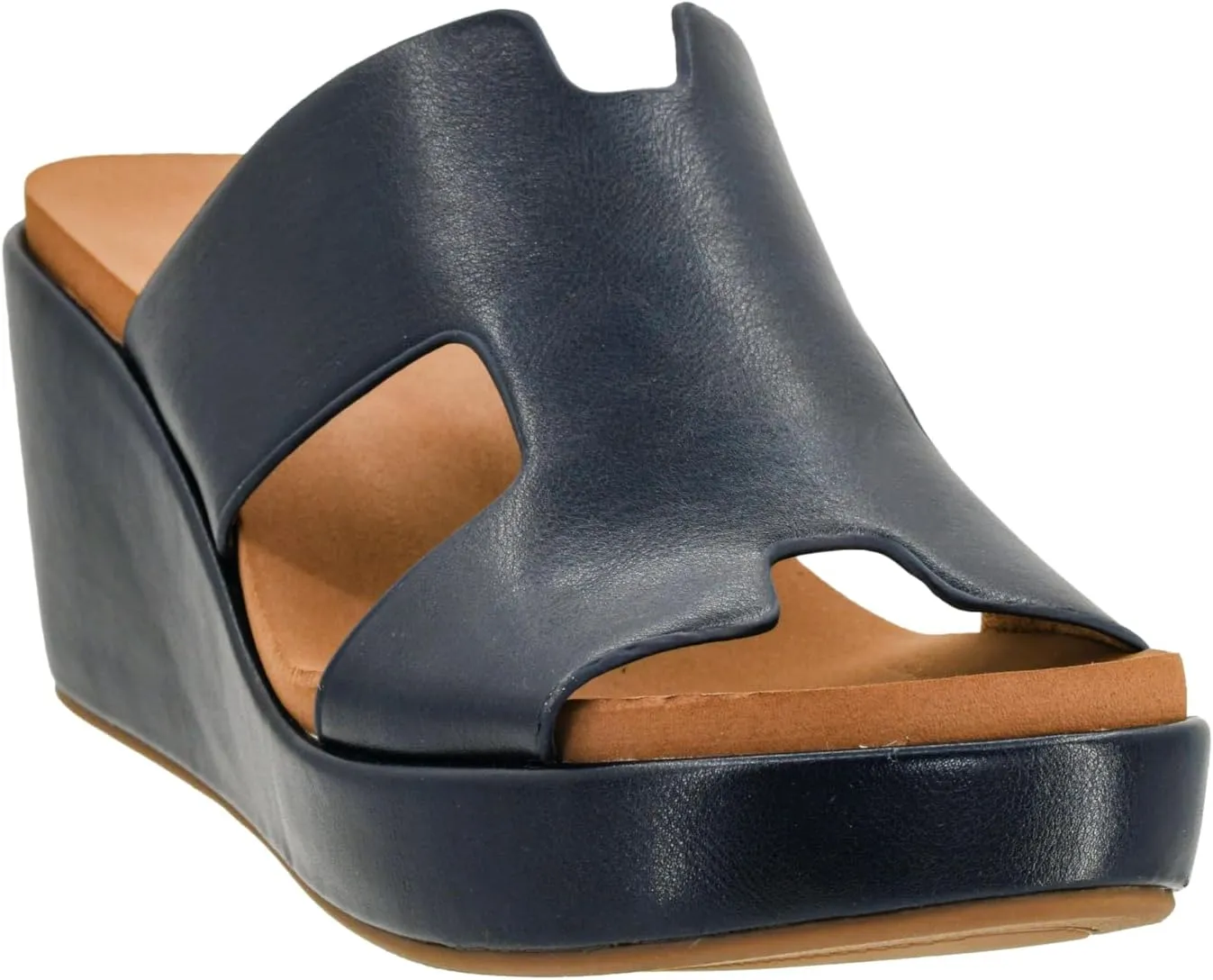 Corkys Footwear Women's Pucker Up EVA Foam Platform Slip On 2.50 Inch Wedge Light Weight Cushioned Memory Foam Insole Peep Toe Casual Dressy Trendy Sandals for Women