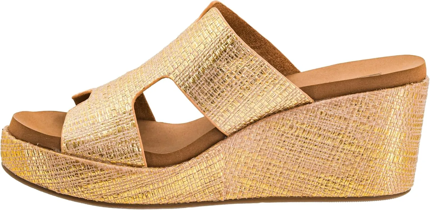Corkys Footwear Women's Pucker Up EVA Foam Platform Slip On 2.50 Inch Wedge Light Weight Cushioned Memory Foam Insole Peep Toe Casual Dressy Trendy Sandals for Women