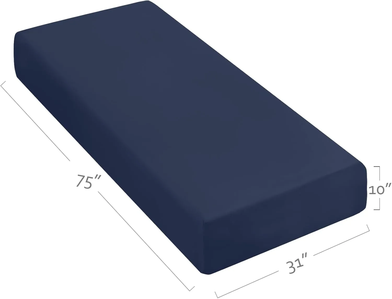 Cot Sheet 31" x 75"(2 Pack), Cot Fitted Sheet Ultra Soft and Breathable Snug Fit for Narrow Twin Mattress/Camp Bunk Beds/RVs Bunk/Guest Beds/Army Cots/Trifold Mattress Navy and Grey, Sheet Only