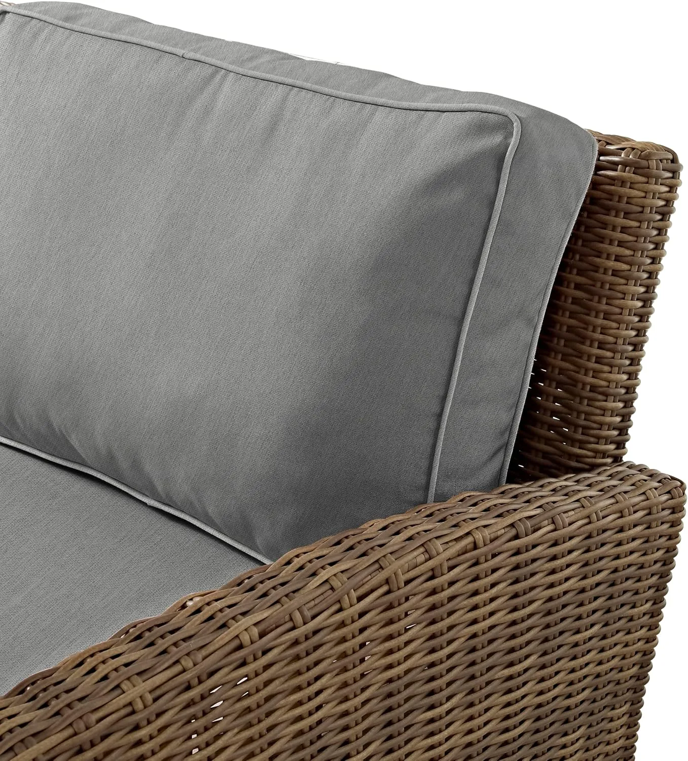 Crosley Furniture Bradenton 2-Piece Swivel Rocker Outdoor Chair Set, Wicker Patio Chairs for Porch, Deck, Brown with Gray Cushions