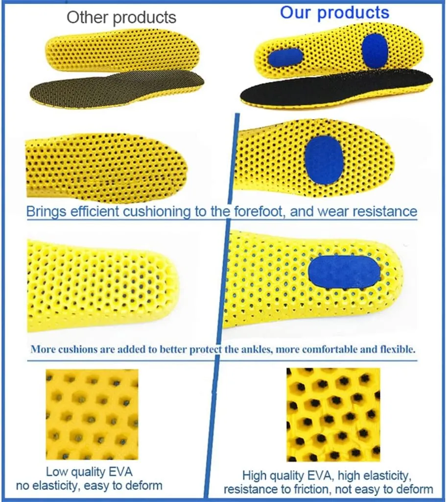 CSCDD Memory Foam Insoles for Shoes Sole Mesh Deodorant Breathable Cushion Running Insoles for Feet Orthopedic Insoles(Large)
