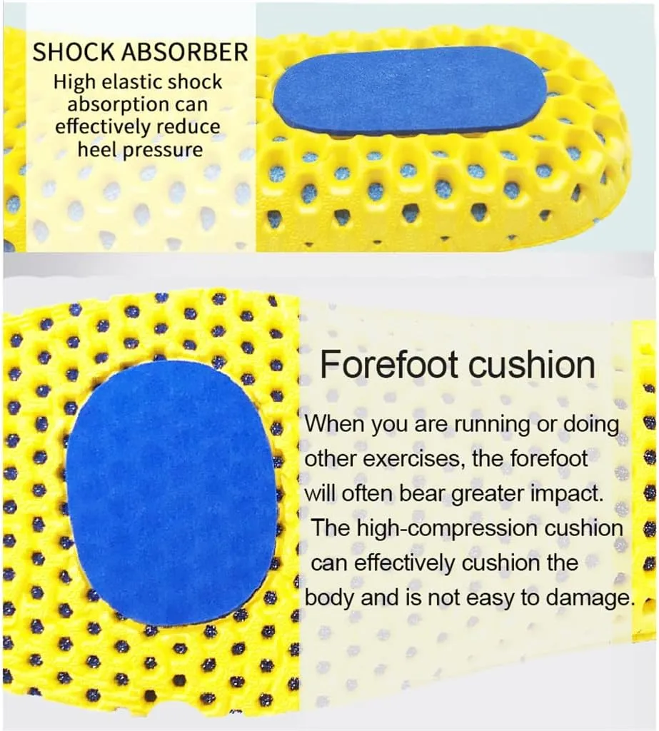 CSCDD Memory Foam Insoles for Shoes Sole Mesh Deodorant Breathable Cushion Running Insoles for Feet Orthopedic Insoles(Large)