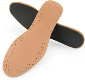 CSCDD Thin Breathable Deodorant Leather Insoles Instantly Absorb Sweat Replacement Inner Soles Shoes Insole Pads(35-36)