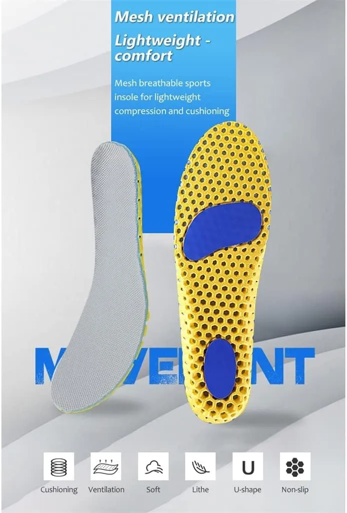 CSCDD Version Orthopedic Memory Foam Sport Insoles Woman Men Shoes Feet Soles Pad Mesh Deodorant Breathable Cushion(35-39)