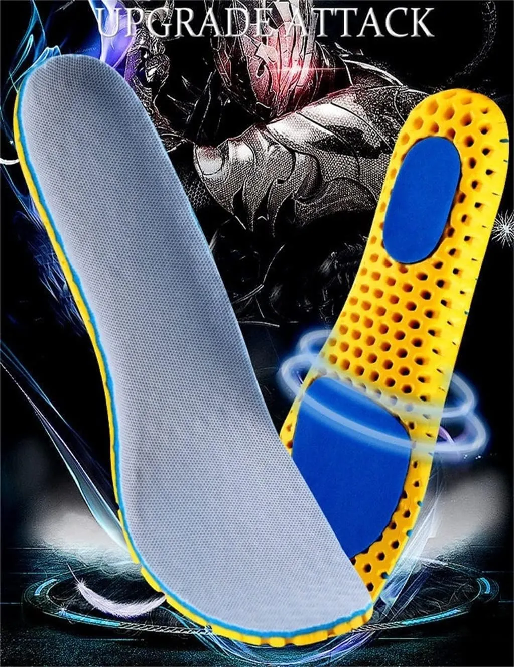 CSCDD Version Orthopedic Memory Foam Sport Insoles Woman Men Shoes Feet Soles Pad Mesh Deodorant Breathable Cushion(35-39)