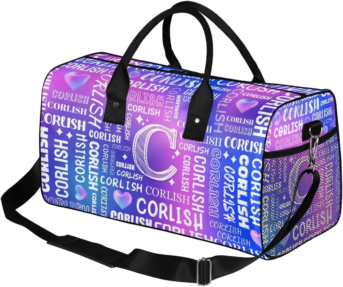 Custom Sports Tote Duffle Bag for Women Men Weekender Travel Bag Carry on Overnight for Sports Hospital Camping Gym