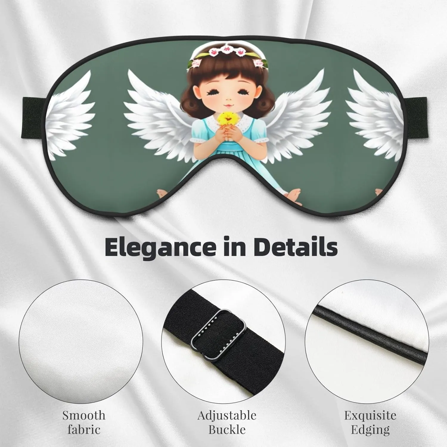 Cute Little Angel Head-Mounted Double-Sided Light-Blocking Sleeping Eye mask to Protect Eyes and Relieve Eye Fatigue