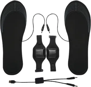 Cuttable Thermal Shoe Inserts USB Charging - Electric Heated Insoles, Breathable with 8000mah Lithium Battery and Battery Pouch Soft Mesh Heated Insoles, for Outdoor Sports, Camping