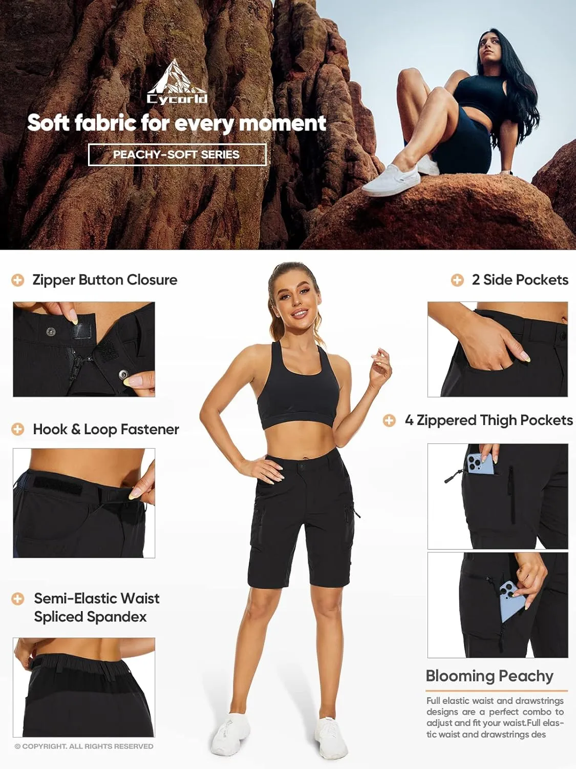 Cycorld Women's-Mountain-Bike-Shorts, Cycling Padded Biking Shorts with Pocket