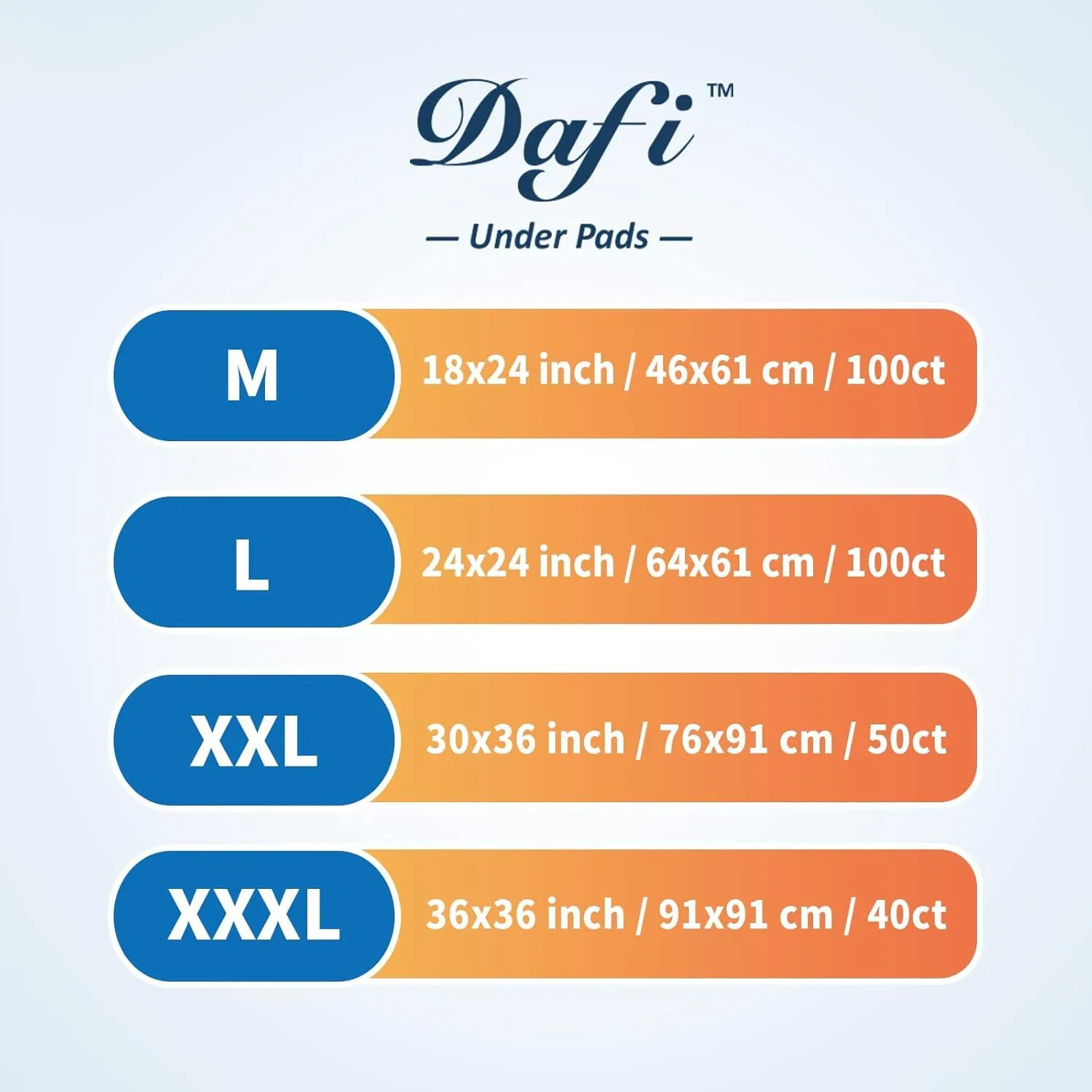 DAFI Disposable Bed Pads Extra Large 36”x 36”(40 Count) Adult Incontinence Underpads, Effective Odor Control Pee Pads, Chucks Pads, Super Absorbent Protection for Elderly, Adults, Baby