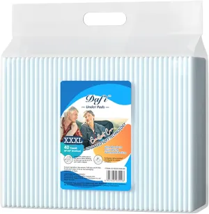 DAFI Disposable Bed Pads Extra Large 36”x 36”(40 Count) Adult Incontinence Underpads, Effective Odor Control Pee Pads, Chucks Pads, Super Absorbent Protection for Elderly, Adults, Baby